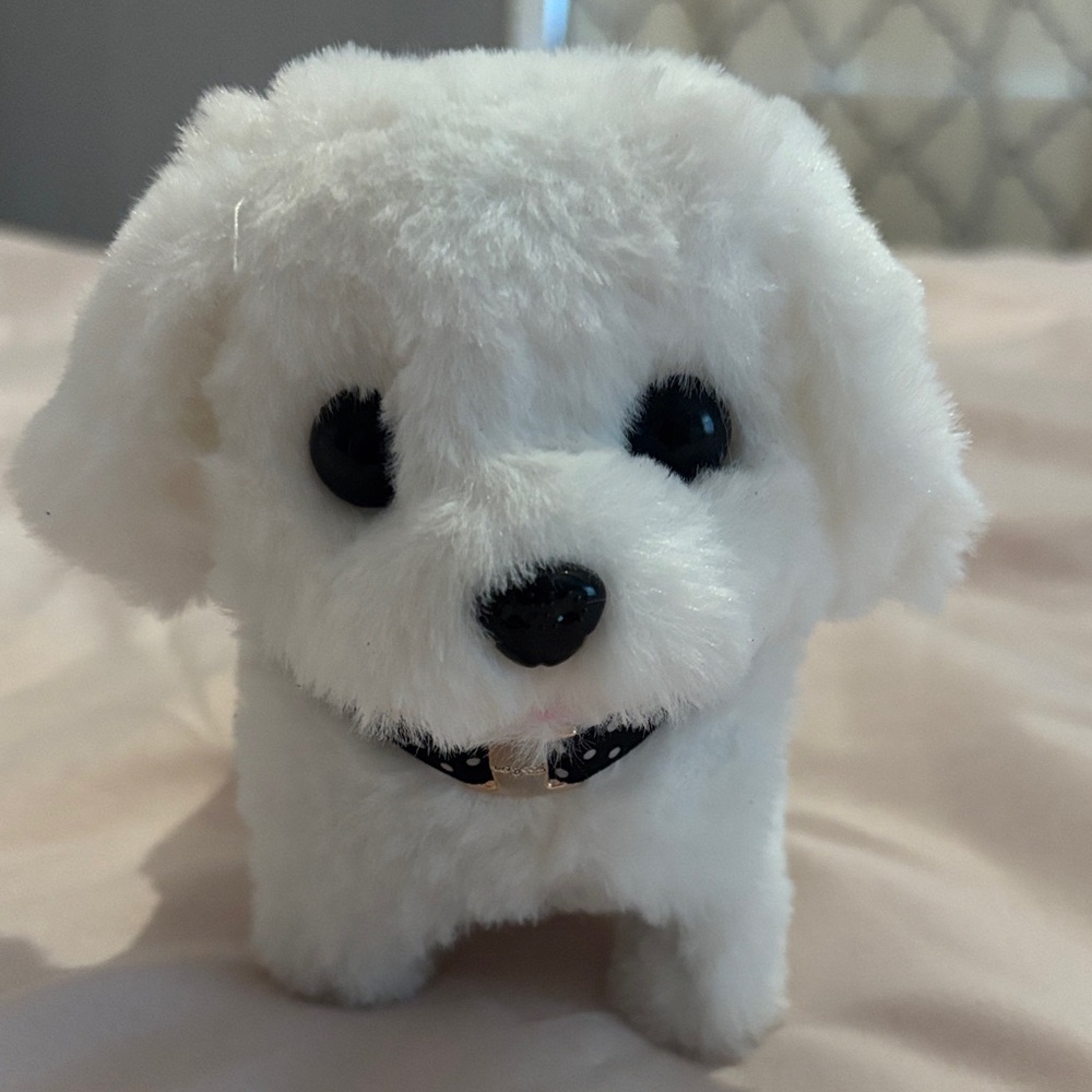 Plush White Dog Toy